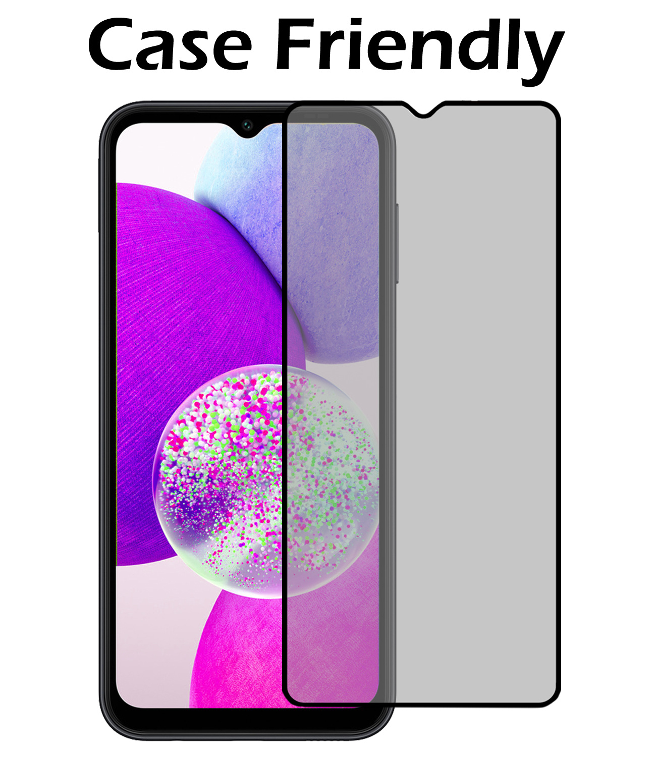 Nomfy Screenprotector Geschikt voor Samsung A14 Screenprotector Privacy Bescherm Glas - Screenprotector Geschikt voor Samsung Galaxy A14 Privacy Screenprotector Tempered Glass - 2 PACK