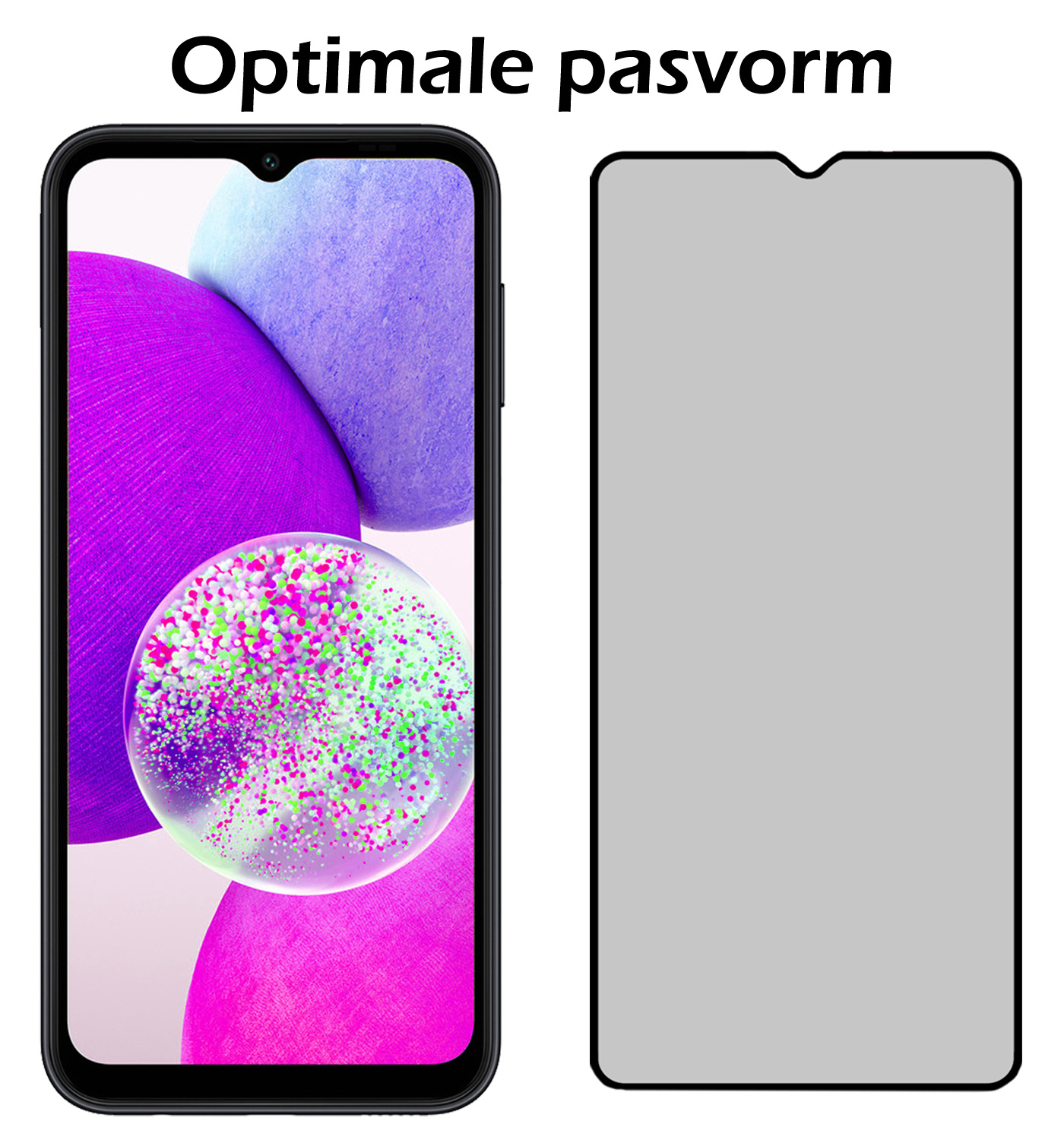 Nomfy Screenprotector Geschikt voor Samsung A14 Screenprotector Privacy Bescherm Glas - Screenprotector Geschikt voor Samsung Galaxy A14 Privacy Screenprotector Tempered Glass - 2 PACK