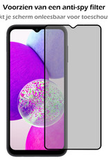 Nomfy Screenprotector Geschikt voor Samsung A14 Screenprotector Privacy Bescherm Glas - Screenprotector Geschikt voor Samsung Galaxy A14 Privacy Screenprotector Tempered Glass - 3 PACK