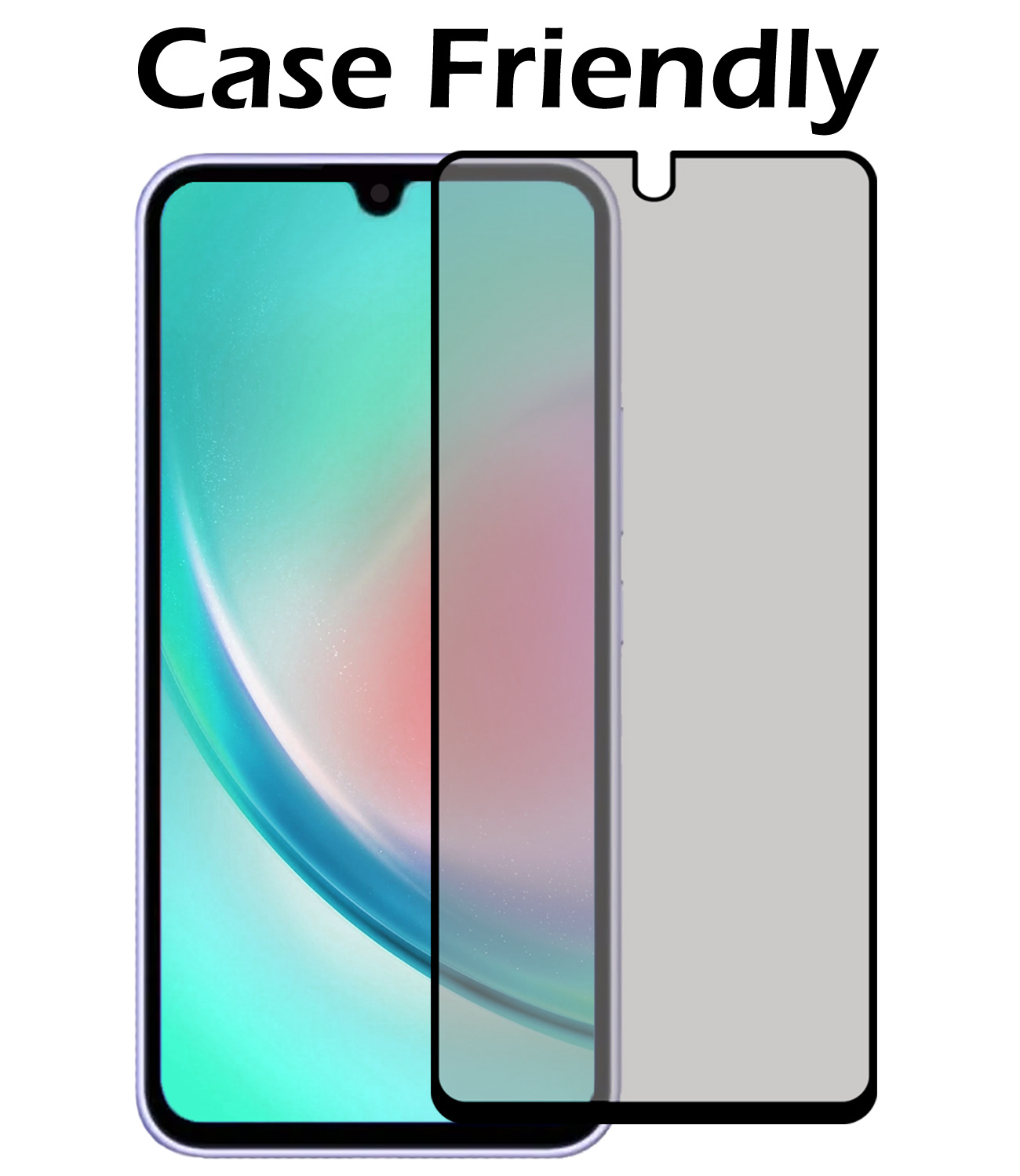 Nomfy Screenprotector Geschikt voor Samsung A34 Screenprotector Privacy Bescherm Glas - Screenprotector Geschikt voor Samsung Galaxy A34 Privacy Screenprotector Tempered Glass - 2 PACK