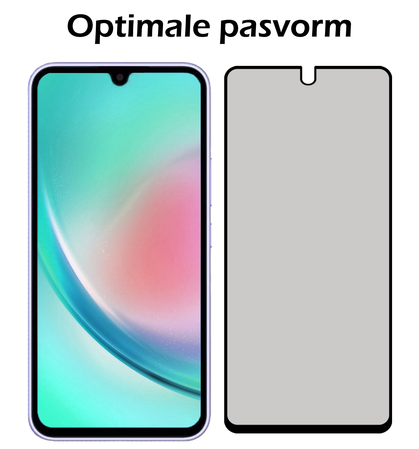 Nomfy Screenprotector Geschikt voor Samsung A34 Screenprotector Privacy Bescherm Glas - Screenprotector Geschikt voor Samsung Galaxy A34 Privacy Screenprotector Tempered Glass - 2 PACK