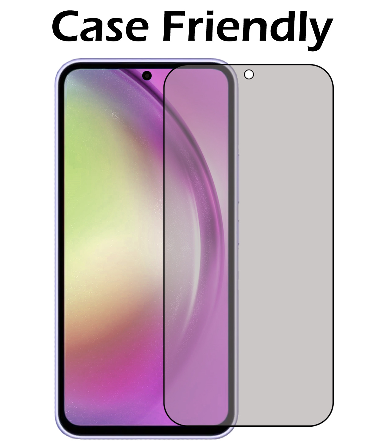 Nomfy Screenprotector Geschikt voor Samsung A54 Screenprotector Privacy Bescherm Glas - Screenprotector Geschikt voor Samsung Galaxy A54 Privacy Screenprotector Tempered Glass - 3 PACK