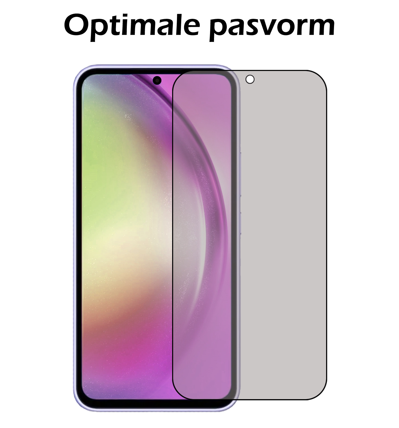 Nomfy Screenprotector Geschikt voor Samsung A54 Screenprotector Privacy Bescherm Glas - Screenprotector Geschikt voor Samsung Galaxy A54 Privacy Screenprotector Tempered Glass - 3 PACK