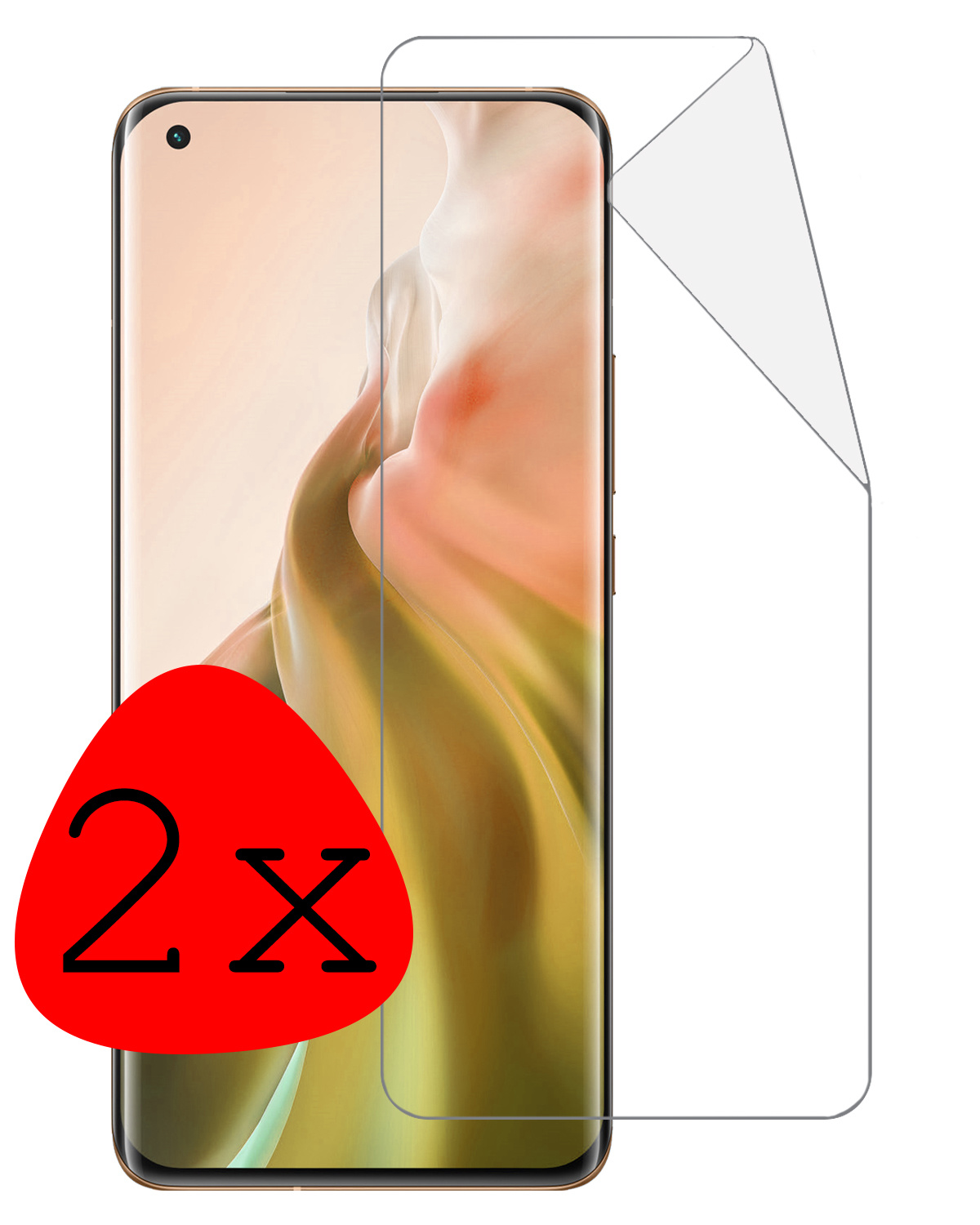 BASEY. Screenprotector Folie Geschikt voor Xiaomi Mi 11 Screenprotector Bescherm Folie Soft TPU - Screenprotector Folie Geschikt voor Xiaomi Mi 11 Screen Protector Screen Cover - 2 Stuks
