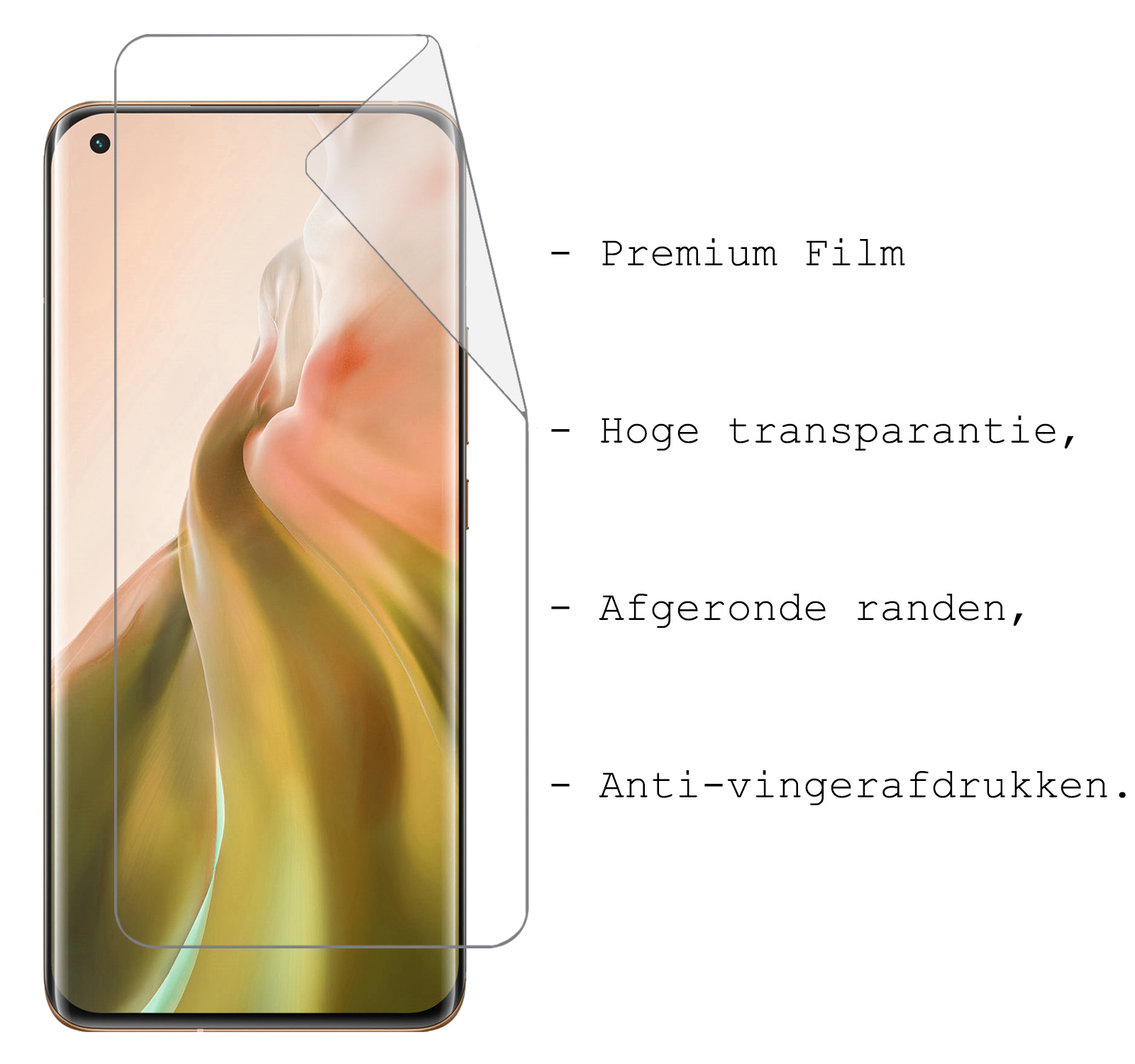 BASEY. Screenprotector Folie Geschikt voor Xiaomi Mi 11 Screenprotector Bescherm Folie Soft TPU - Screenprotector Folie Geschikt voor Xiaomi Mi 11 Screen Protector Screen Cover - 2 Stuks