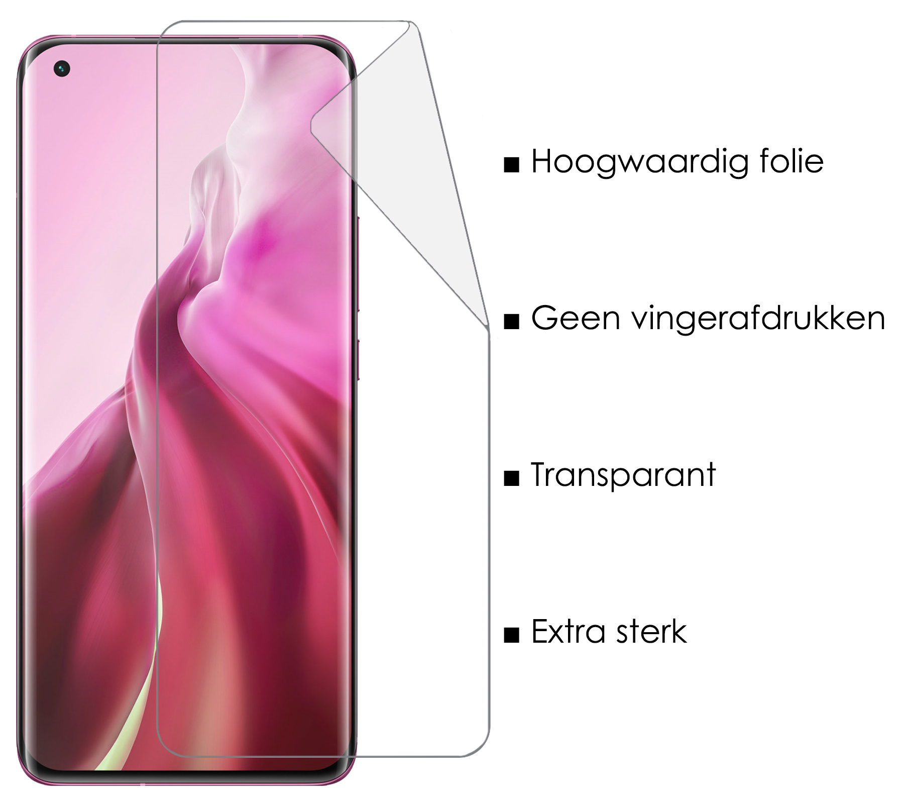 NoXx Screenprotector Folie Geschikt voor Xiaomi Mi 11 Screenprotector Bescherm Folie - Screenprotector Folie Geschikt voor Xiaomi Mi 11 Screenprotector Telefoon Folie - 3x