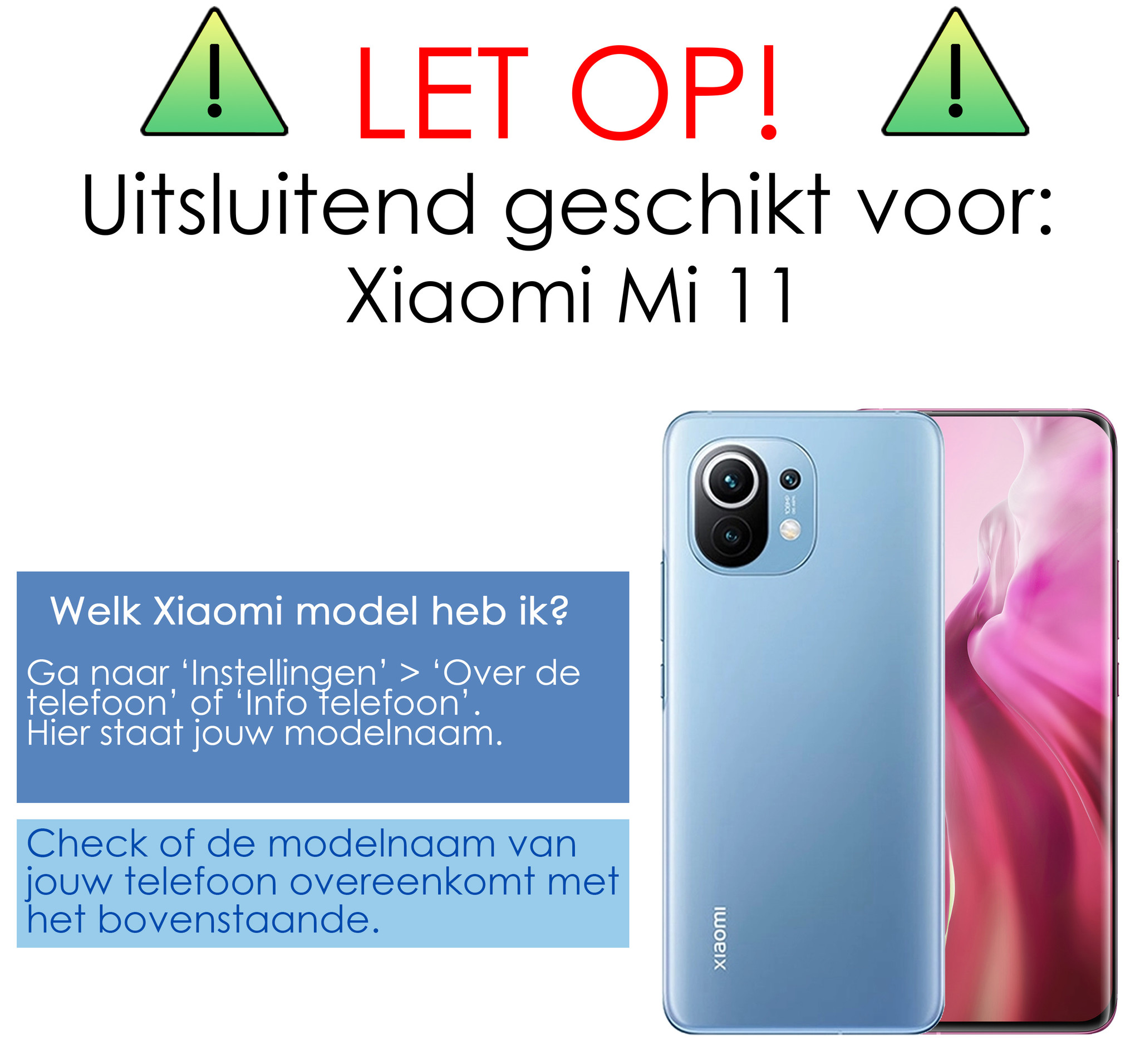 NoXx Screenprotector Folie Geschikt voor Xiaomi Mi 11 Screenprotector Bescherm Folie - Screenprotector Folie Geschikt voor Xiaomi Mi 11 Screenprotector Telefoon Folie - 3x