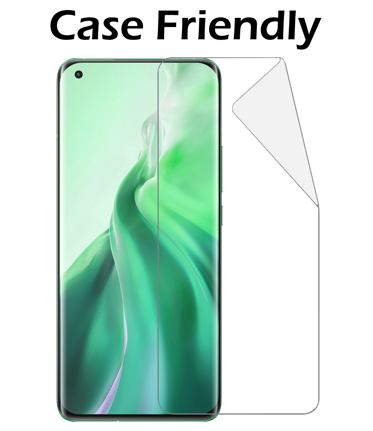 Nomfy Screenprotector Folie Geschikt voor Xiaomi Mi 11 Screenprotector Bescherm Folie Screen Protector Folie Telefoon - 2 PACK