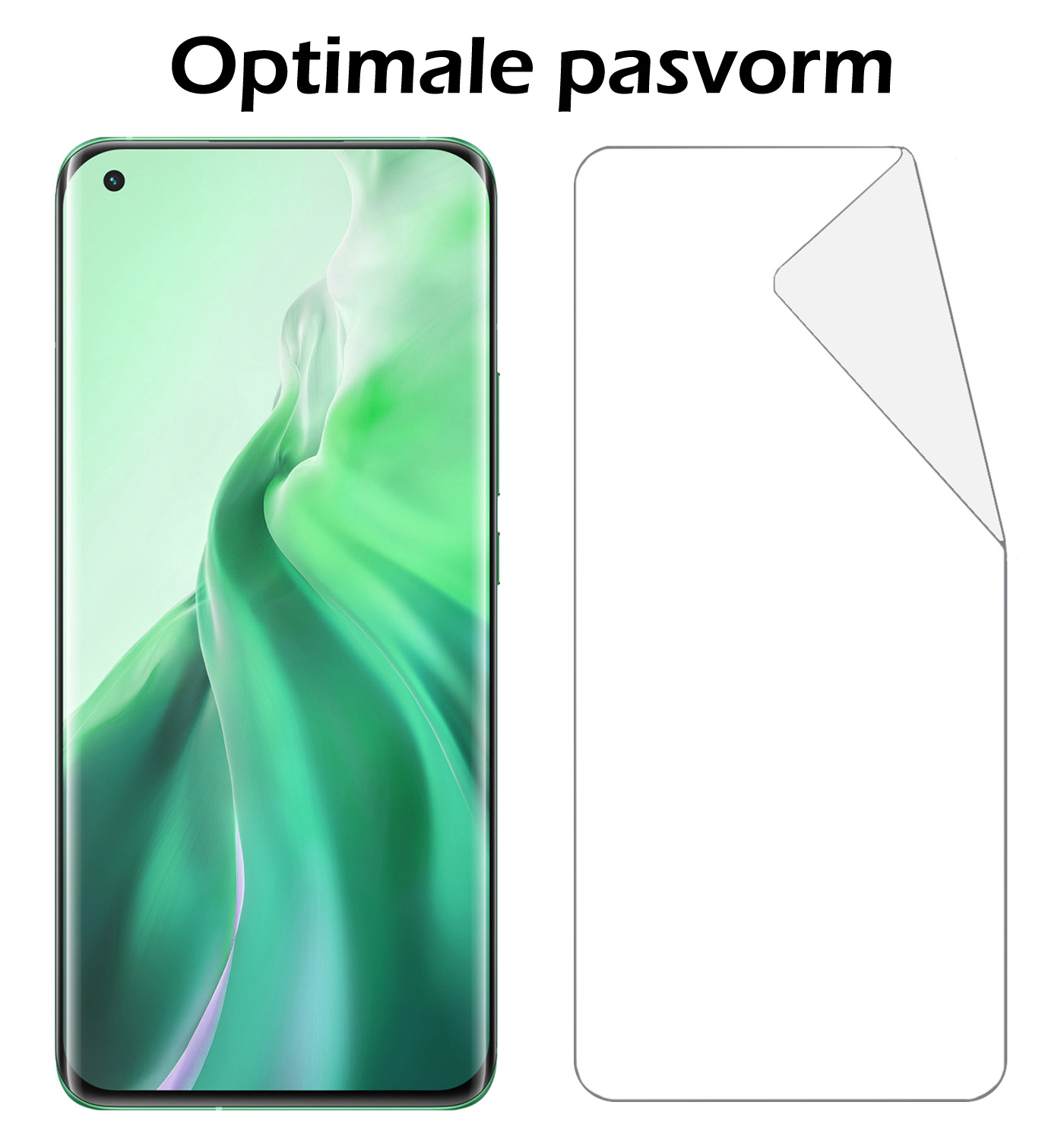 Nomfy Screenprotector Folie Geschikt voor Xiaomi Mi 11 Screenprotector Bescherm Folie Screen Protector Folie Telefoon - 2 PACK