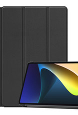 BASEY. Hoesje Geschikt voor Xiaomi Pad 5 Hoes Case Tablet Hoesje Tri-fold - Hoes Geschikt voor Xiaomi Mi Pad 5 Hoesje Hard Cover Bookcase Hoes - Zwart