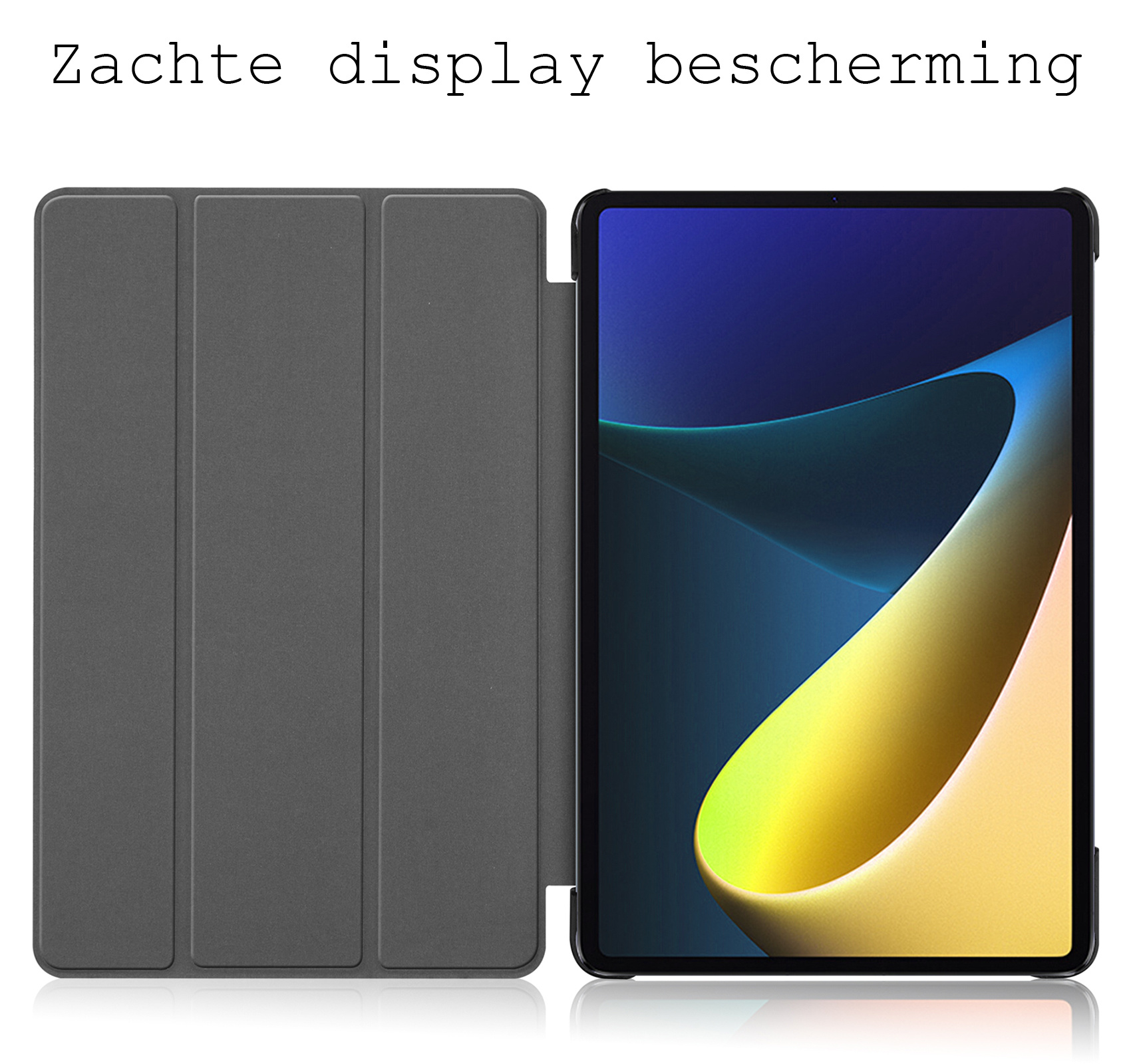 BASEY. Hoesje Geschikt voor Xiaomi Pad 5 Hoes Case Tablet Hoesje Tri-fold - Hoes Geschikt voor Xiaomi Mi Pad 5 Hoesje Hard Cover Bookcase Hoes - Zwart