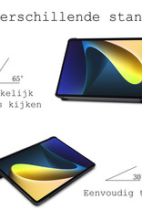 BASEY. Hoesje Geschikt voor Xiaomi Pad 5 Hoes Case Tablet Hoesje Tri-fold Met Screenprotector - Hoes Geschikt voor Xiaomi Mi Pad 5 Hoesje Hard Cover Bookcase Hoes - Zwart