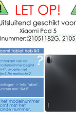 NoXx Xiaomi Pad 5 Hoesje Met Screenprotector Book Case Cover Met Screen Protector - Zwart