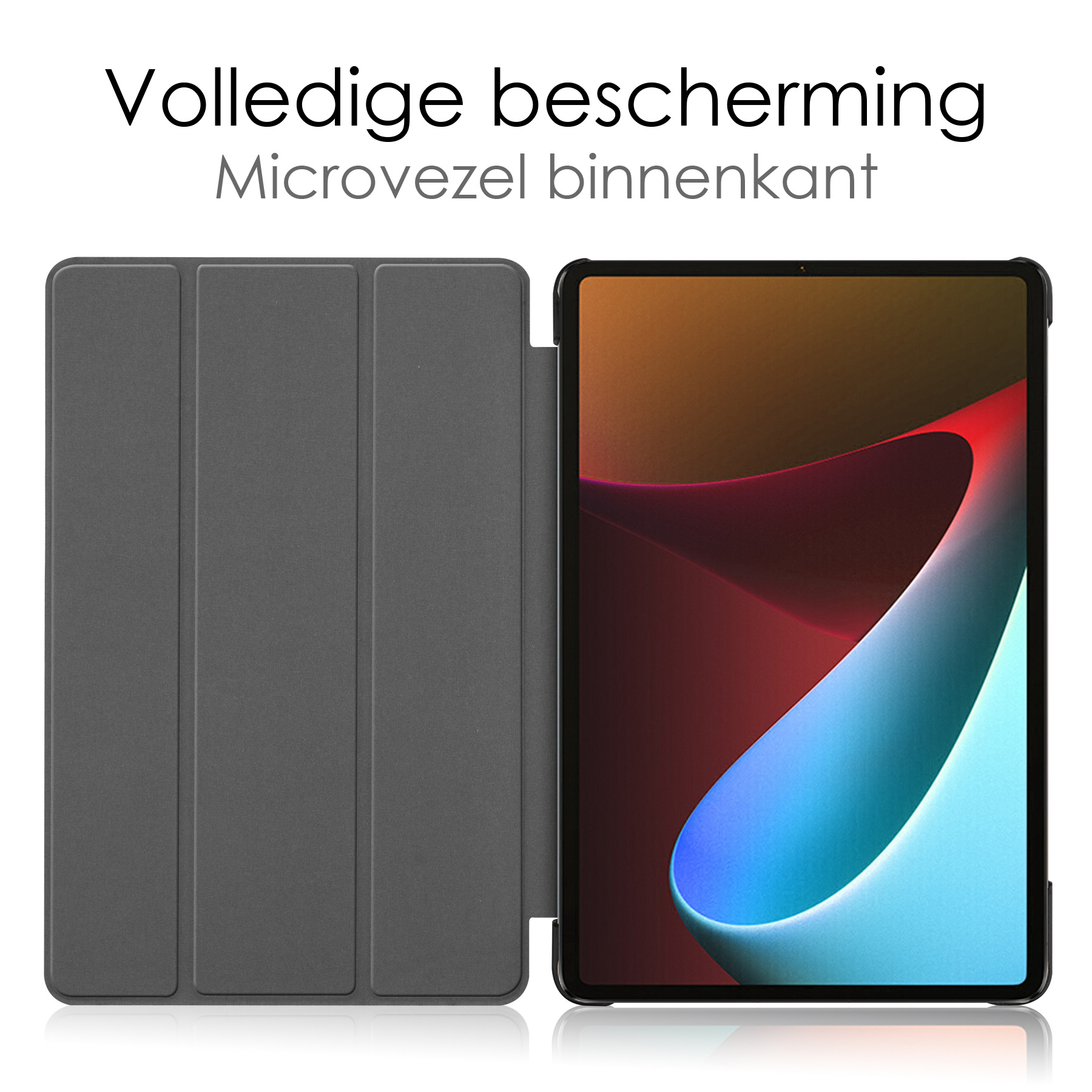 NoXx Hoesje Geschikt voor Xiaomi Pad 5 Hoesje Case Hard Cover Hoes Book Case Met Screenprotector - Zwart