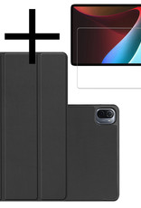 NoXx Hoesje Geschikt voor Xiaomi Pad 5 Hoesje Case Hard Cover Hoes Book Case Met Screenprotector - Zwart