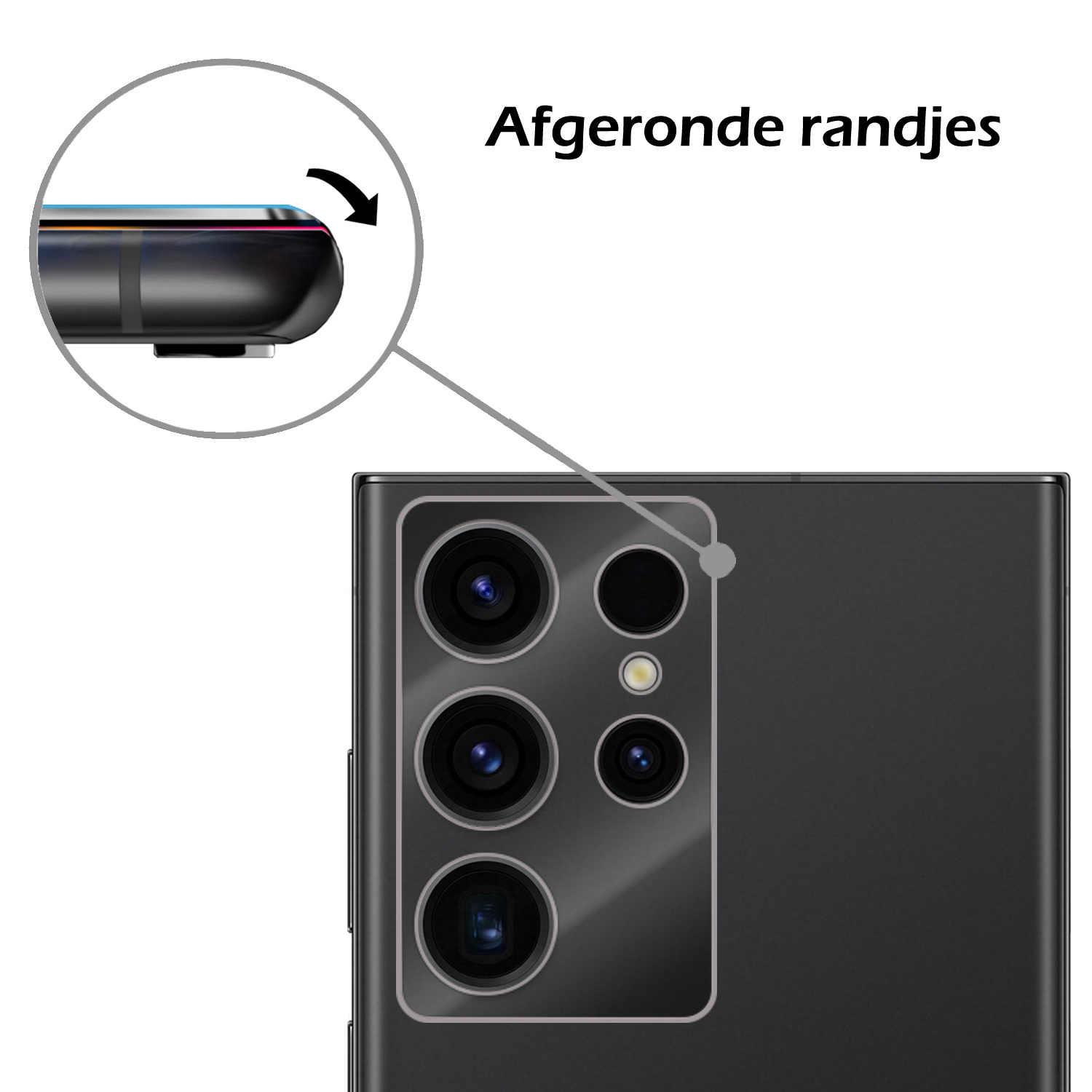 Nomfy Screenprotector Geschikt voor Samsung S23 Ultra Camera Screen Protector Beschermglas - Screenprotector Geschikt voor Samsung Galaxy S23 Ultra Camera Screenprotector Tempered Glass - 3 PACK