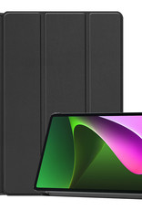 Nomfy Hoes Geschikt voor Xiaomi Pad 5 Hoes Tri-fold Tablet Hoesje Case Met Screenprotector - Hoesje Geschikt voor Xiaomi Mi Pad 5 Hoesje Hardcover Bookcase - Zwart