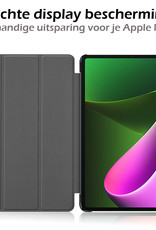 Nomfy Hoes Geschikt voor Xiaomi Pad 5 Hoes Tri-fold Tablet Hoesje Case Met Screenprotector - Hoesje Geschikt voor Xiaomi Mi Pad 5 Hoesje Hardcover Bookcase - Zwart