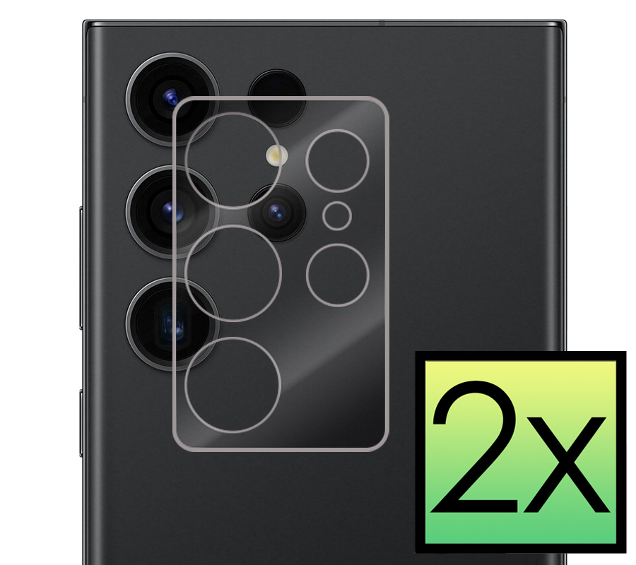 NoXx Screenprotector Geschikt voor Samsung S23 Ultra Camera Screenprotector Gehard Glas - Screenprotector Geschikt voor Samsung Galaxy S23 Ultra Screenprotector Camera Tempered Glass - 2x