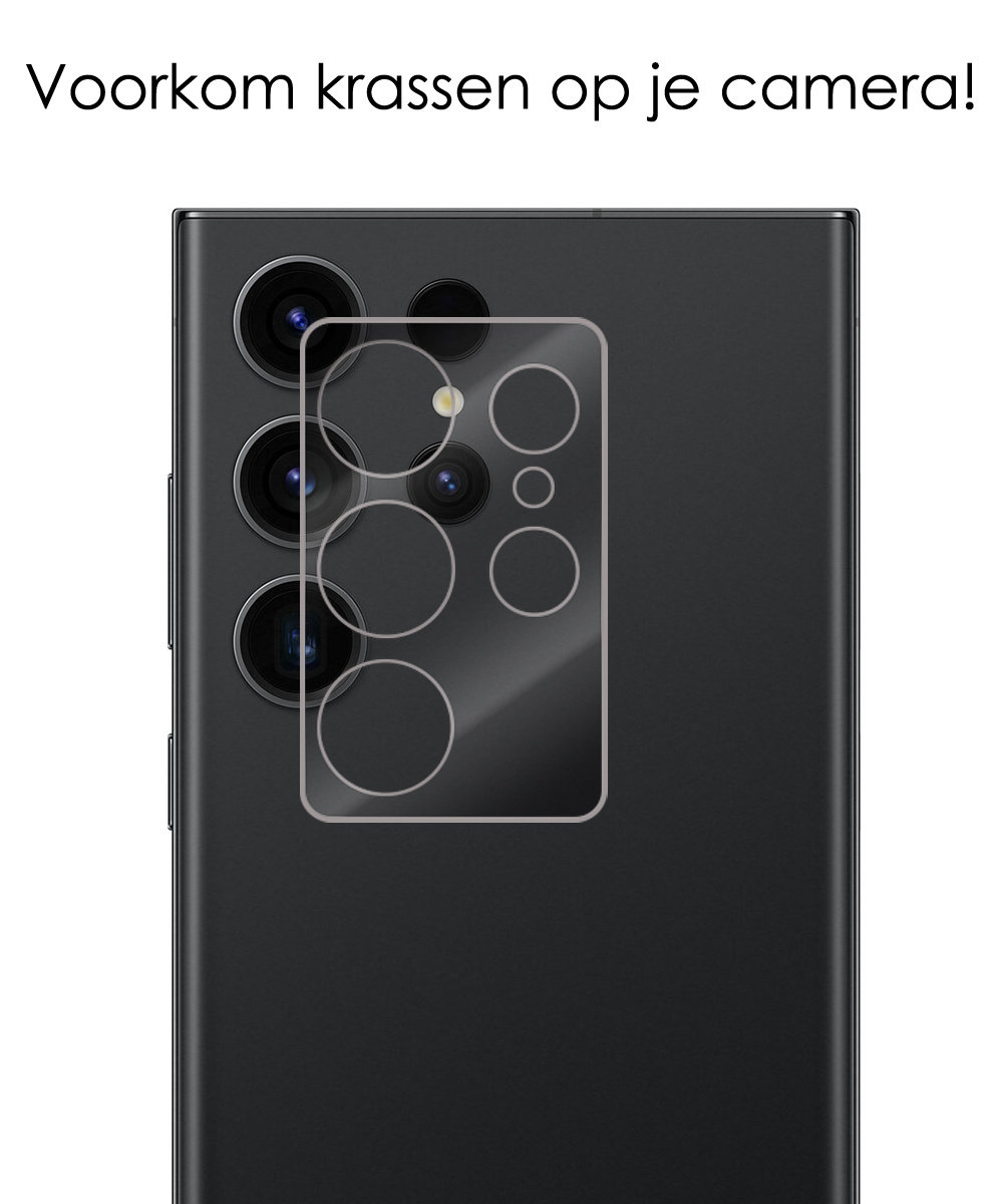 NoXx Screenprotector Geschikt voor Samsung S23 Ultra Camera Screenprotector Gehard Glas - Screenprotector Geschikt voor Samsung Galaxy S23 Ultra Screenprotector Camera Tempered Glass