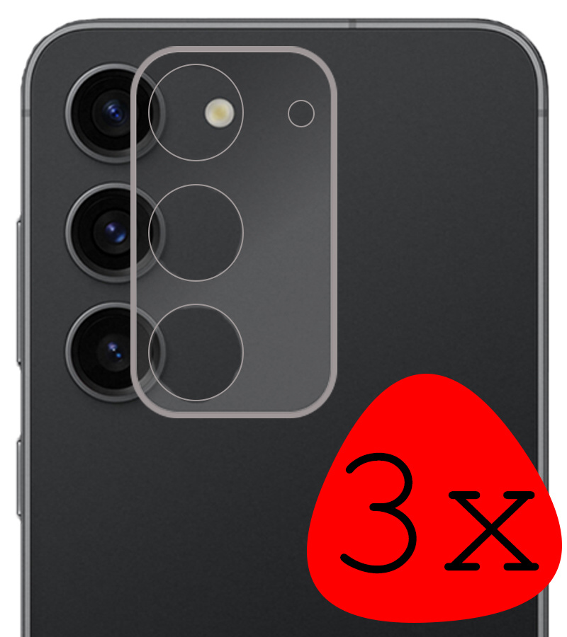 BASEY. Screenprotector Geschikt voor Samsung S23 Camera Screenprotector Tempered Glass Beschermglas Camera - Screenprotector Geschikt voor Samsung Galaxy S23 Camera Screen Protector - 3 Stuks
