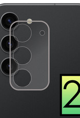 NoXx Screenprotector Geschikt voor Samsung S23 Camera Screenprotector Gehard Glas - Screenprotector Geschikt voor Samsung Galaxy S23 Screenprotector Camera Tempered Glass - 2x