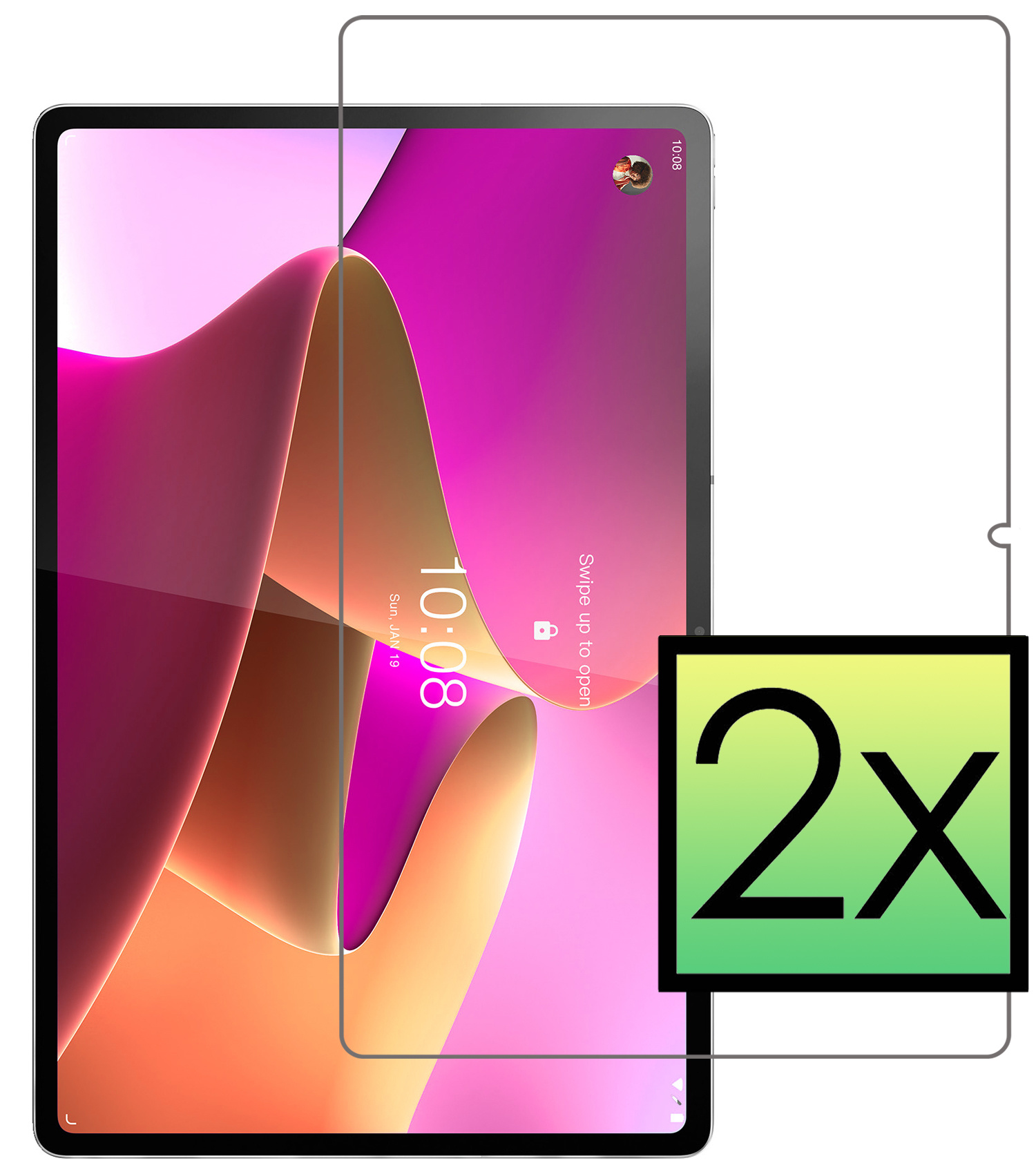 NoXx Screenprotector Geschikt voor Lenovo Tab P12 Pro Screenprotector Bescherm Glas Screen Protector - 2x