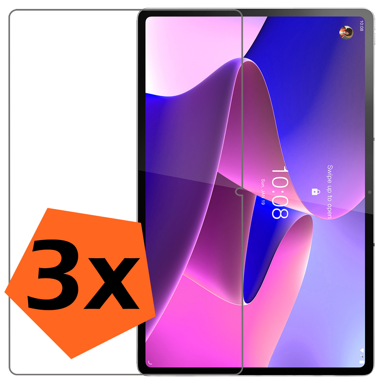 Nomfy Screenprotector Geschikt voor Lenovo Tab P12 Pro Screenprotector Bescherm Glas - Screen Protector Geschikt voor Lenovo Tab P12 Pro Screenprotector Tempered Glass - 3 PACK
