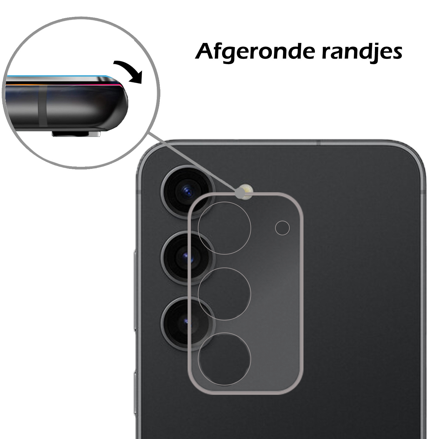 Nomfy Screenprotector Geschikt voor Samsung S23 Plus Camera Screen Protector Beschermglas - Screenprotector Geschikt voor Samsung Galaxy S23 Plus Camera Screenprotector Tempered Glass - 3 PACK