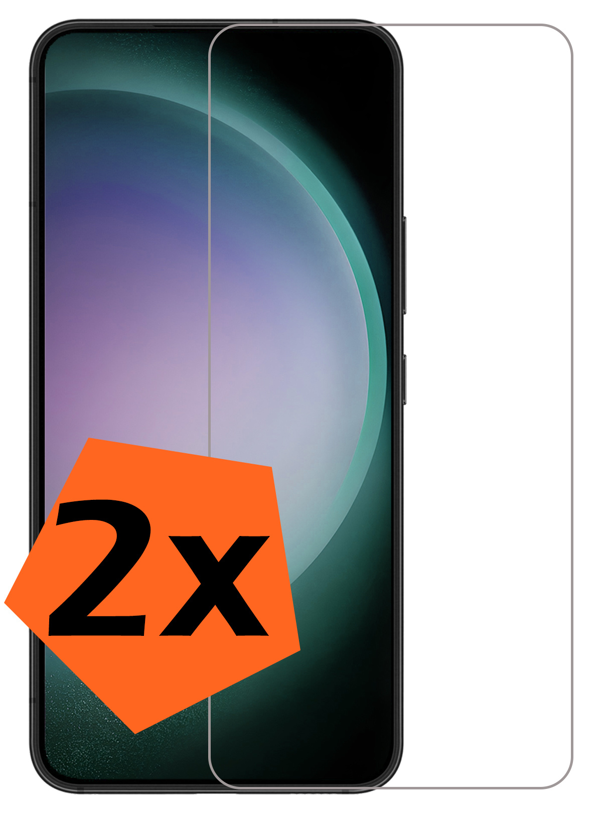 Nomfy Screenprotector Geschikt voor Samsung S23 Plus Screenprotector Bescherm Glas - Screenprotector Geschikt voor Samsung Galaxy S23 Plus Screen Protector Tempered Glass Volledig - 2 PACK