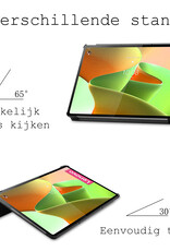 BASEY. Hoesje Geschikt voor Lenovo Tab P12 Pro Hoes Case Tablet Hoesje Tri-fold - Hoes Geschikt voor Lenovo Tab P12 Pro Hoesje Hard Cover Bookcase Hoes - Zwart