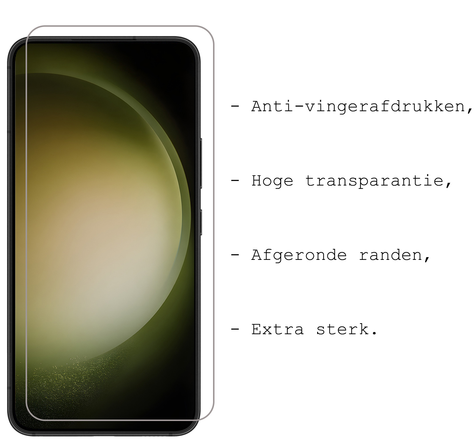 BASEY. Screenprotector Geschikt voor Samsung S23 Plus Screenprotector Tempered Glass Beschermglas Dichte Notch - Screenprotector Geschikt voor Samsung Galaxy S23 Plus Screen Protector - 3 Stuks