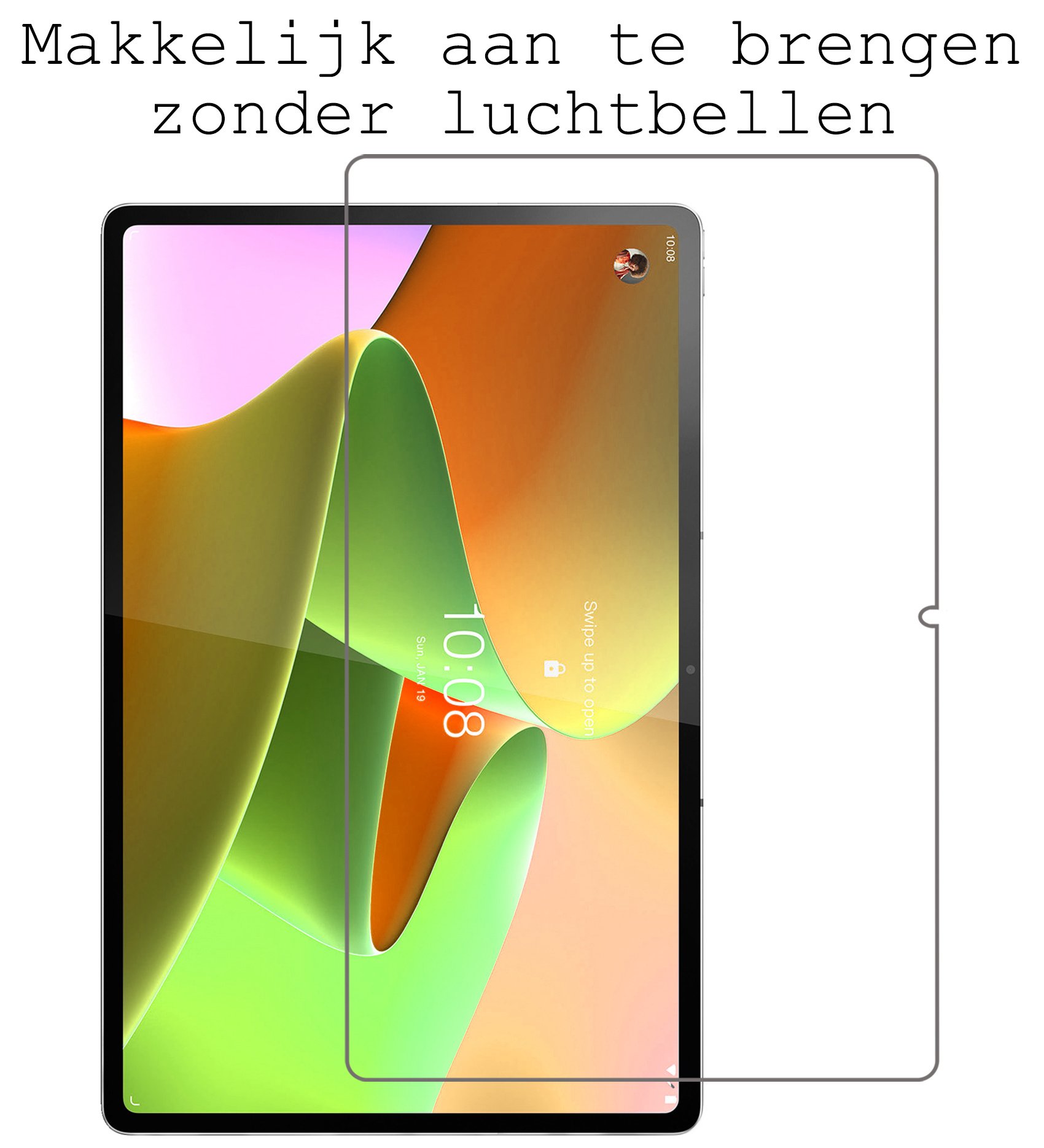BASEY. Hoesje Geschikt voor Lenovo Tab P12 Pro Hoes Case Tablet Hoesje Tri-fold Met Screenprotector - Hoes Geschikt voor Lenovo Tab P12 Pro Hoesje Hard Cover Bookcase Hoes - Zwart