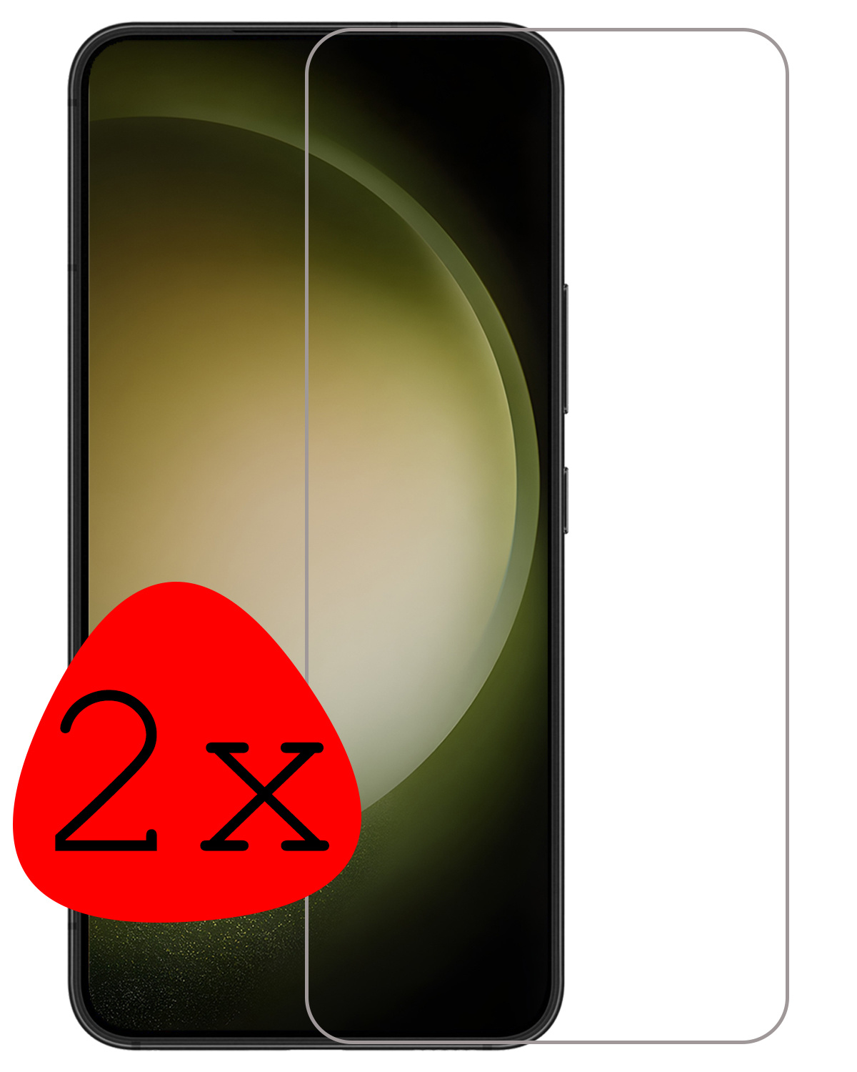 BASEY. Screenprotector Geschikt voor Samsung S23 Plus Screenprotector Tempered Glass Beschermglas Dichte Notch - Screenprotector Geschikt voor Samsung Galaxy S23 Plus Screen Protector - 2 Stuks