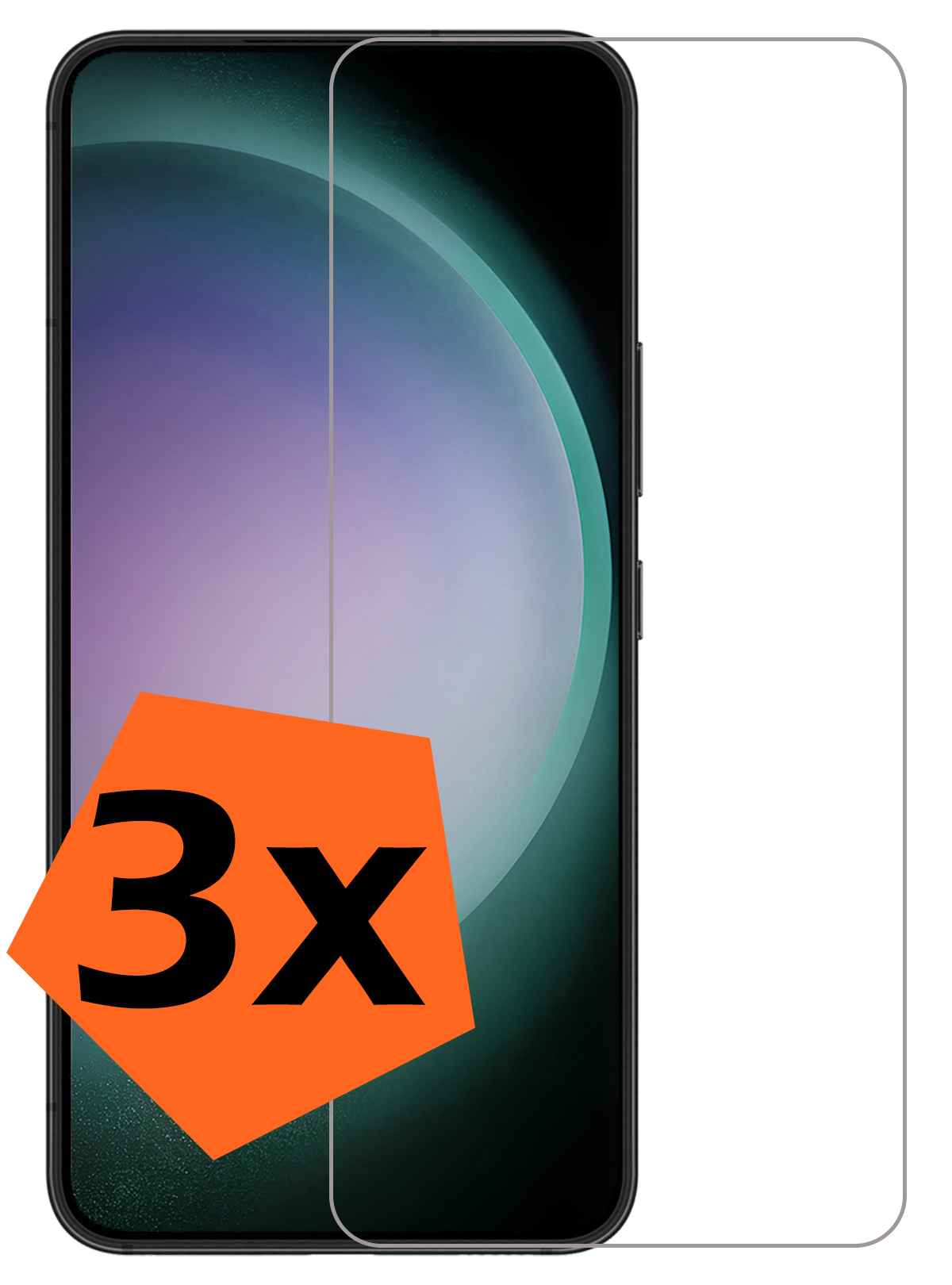 Nomfy Screenprotector Geschikt voor Samsung S23 Screenprotector Bescherm Glas - Screenprotector Geschikt voor Samsung Galaxy S23 Screen Protector Tempered Glass Volledig - 3 PACK