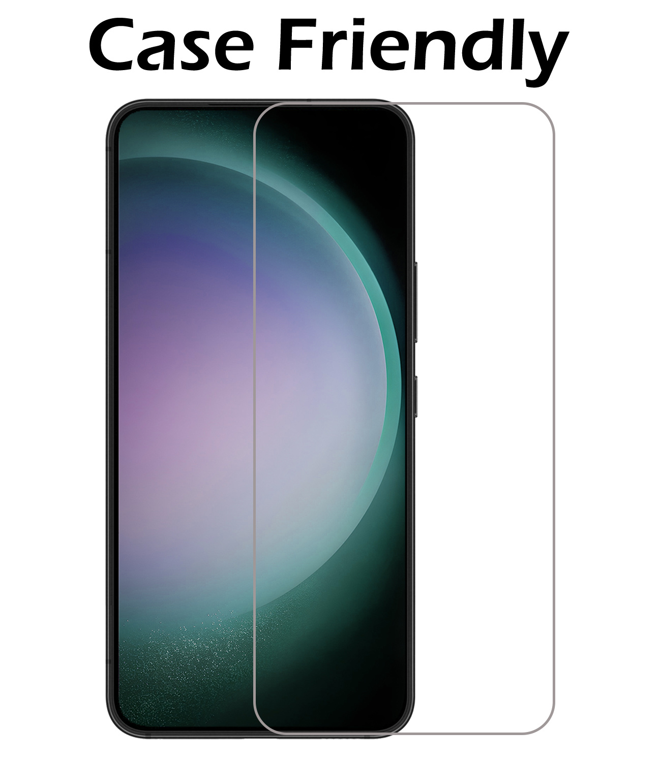 Nomfy Screenprotector Geschikt voor Samsung S23 Screenprotector Bescherm Glas - Screenprotector Geschikt voor Samsung Galaxy S23 Screen Protector Tempered Glass Volledig - 2 PACK