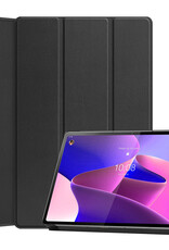 Nomfy Lenovo Tab P12 Pro Hoes Book Case Cover Met Screenprotector - Lenovo Tab P12 Pro Hoesje Met Beschermglas - Zwart