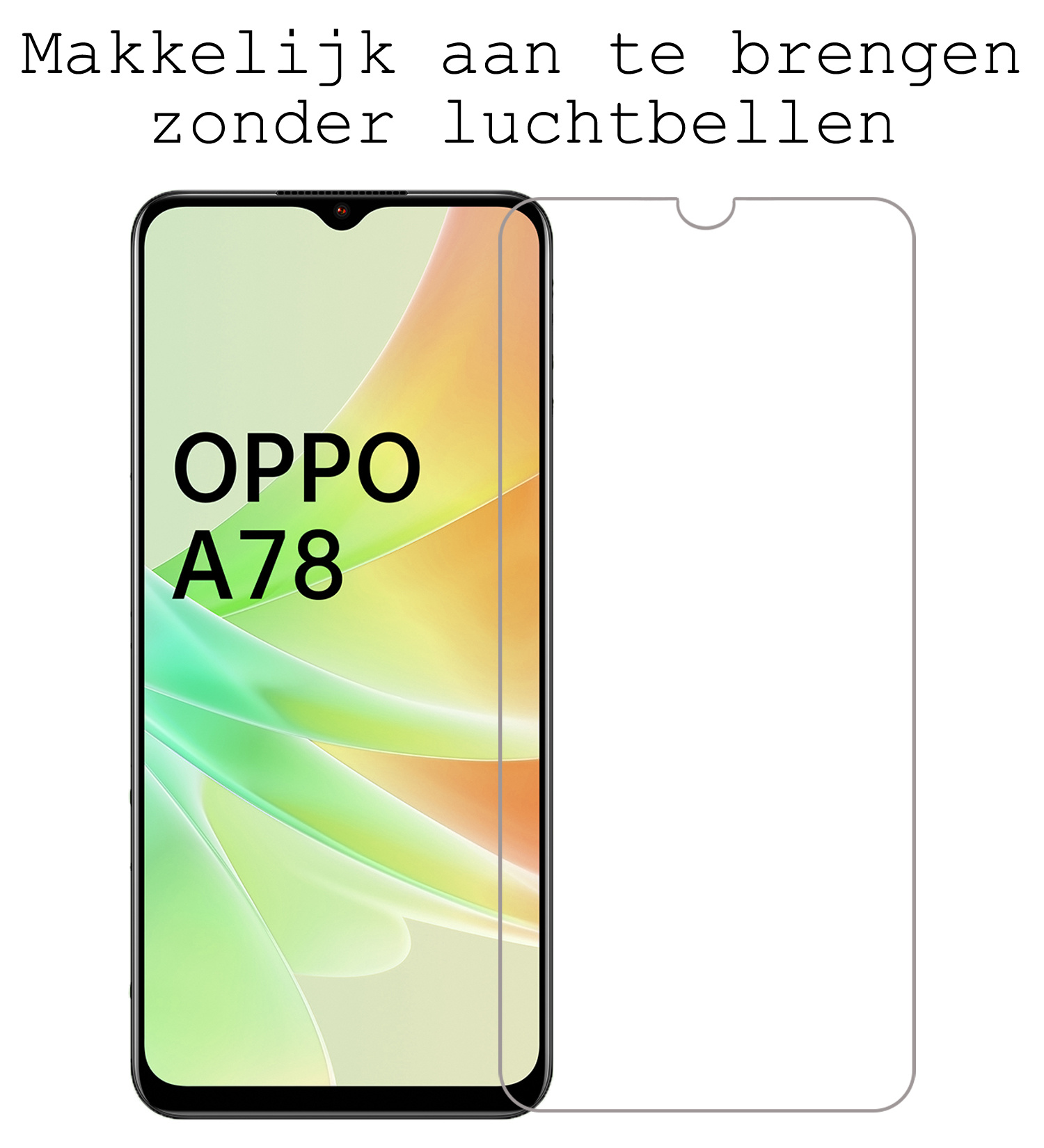 BASEY. Screenprotector Geschikt voor OPPO A78 5G Screenprotector Tempered Glass - Screenprotector Geschikt voor OPPO A78 Beschermglas Screen Protector Glas - 2 Stuks
