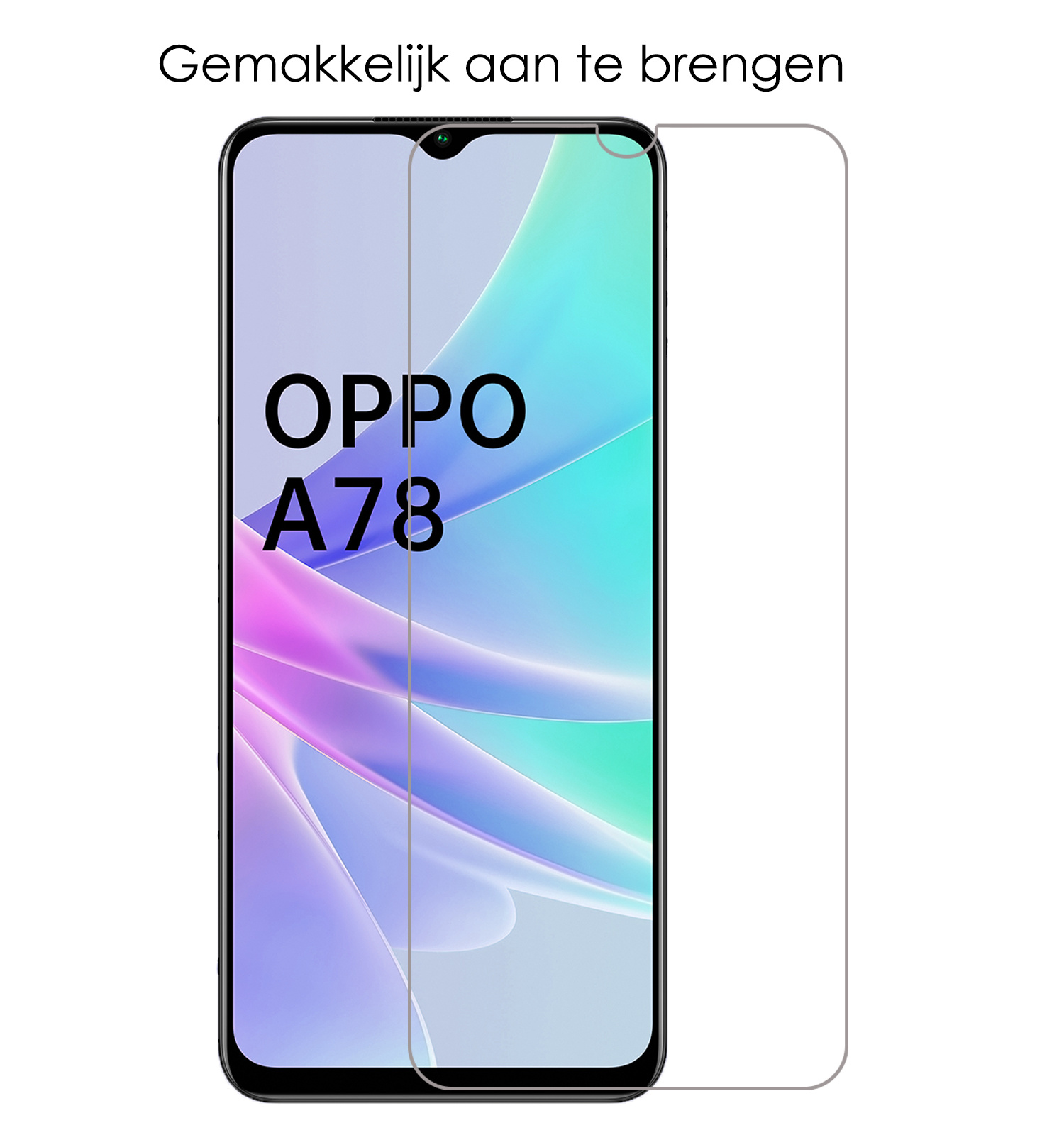 NoXx Screenprotector Geschikt voor OPPO A78 5G Screenprotector Tempered Glass Gehard Glas Beschermglas - 2x