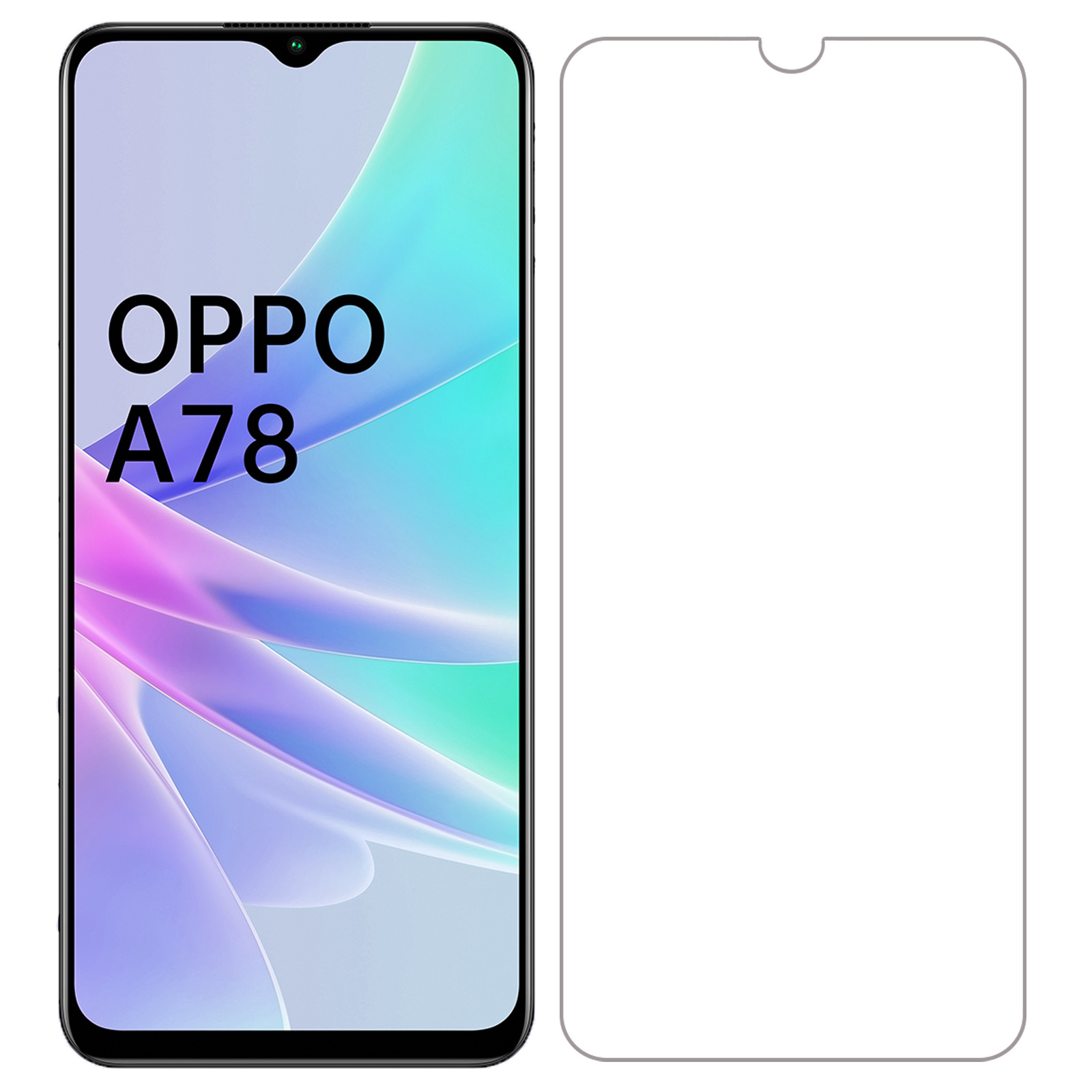 NoXx Screenprotector Geschikt voor OPPO A78 5G Screenprotector Tempered Glass Gehard Glas Beschermglas - 2x