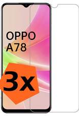 Nomfy Screenprotector Geschikt voor OPPO A78 5G Screenprotector Bescherm Glas Tempered Glass - Screenprotector Geschikt voor OPPO A78 Screen Protector - 3 PACK