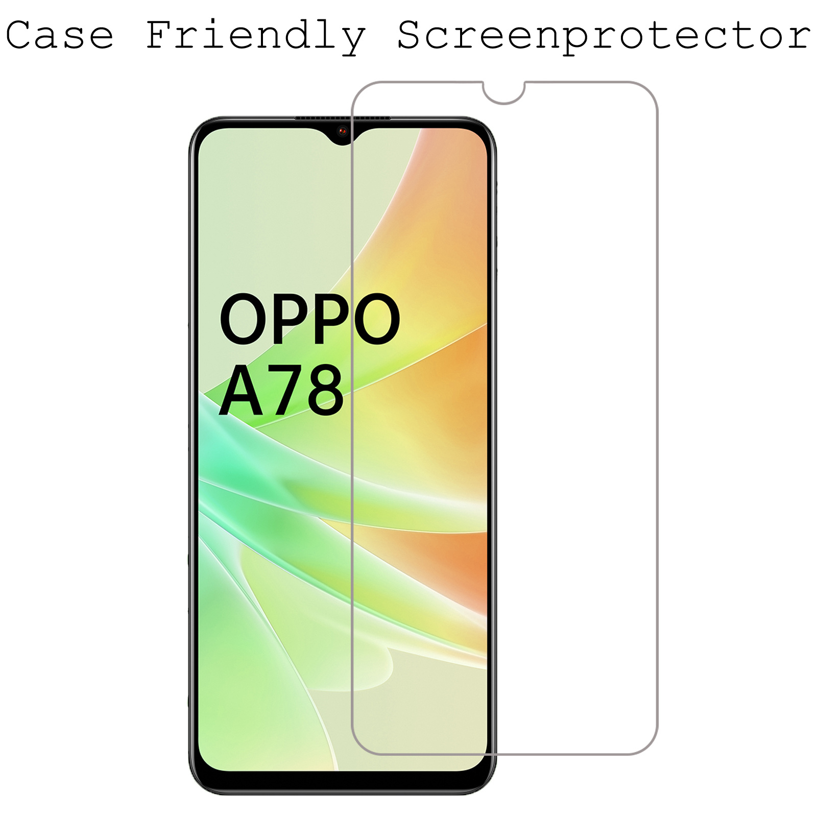 BASEY. Screenprotector Geschikt voor OPPO A78 5G Screenprotector Beschermglas Full Cover - Screenprotector Geschikt voor OPPO A78 Screen Protector Full Cover
