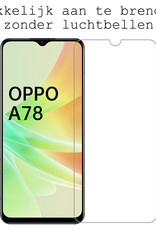 BASEY. OPPO A78 Screenprotector Tempered Glass Full Cover - OPPO A78 Beschermglas Screen Protector Glas - 2 Stuks