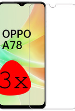 BASEY. Screenprotector Geschikt voor OPPO A78 5G Screenprotector Beschermglas Full Cover - Screenprotector Geschikt voor OPPO A78 Screen Protector Full Cover - 3 Stuks