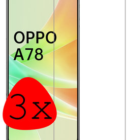 BASEY. BASEY. OPPO A78 Screenprotector Glas - 3 PACK