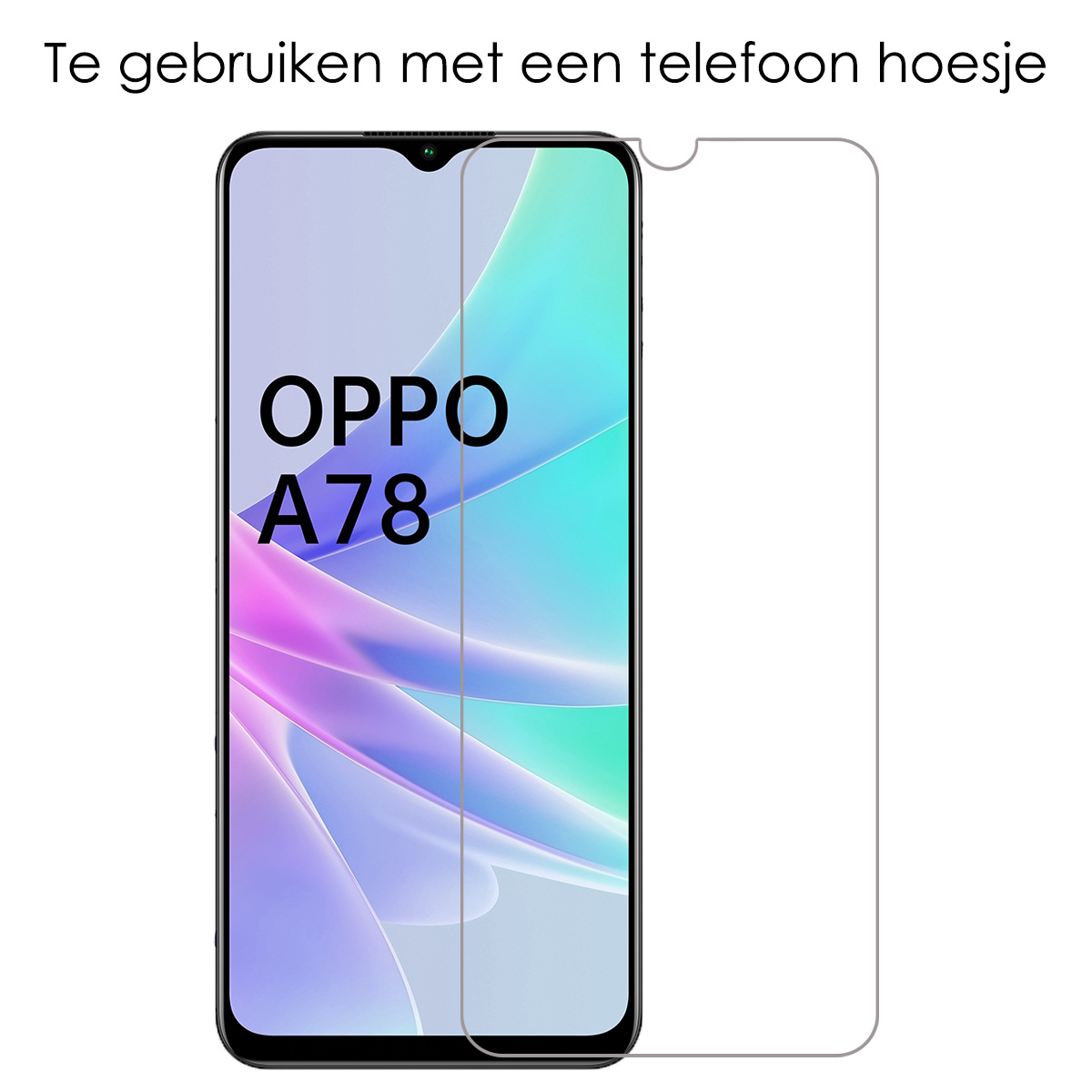 NoXx Screenprotector Geschikt voor OPPO A78 5G Screenprotector Tempered Glass Gehard Glas Full Cover