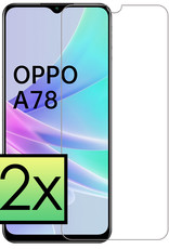 NoXx Screenprotector Geschikt voor OPPO A78 5G Screenprotector Tempered Glass Gehard Glas Full Cover - 2x