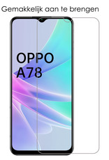 NoXx OPPO A78 Screenprotector Tempered Glass Full Cover Gehard Glas Beschermglas - 2x