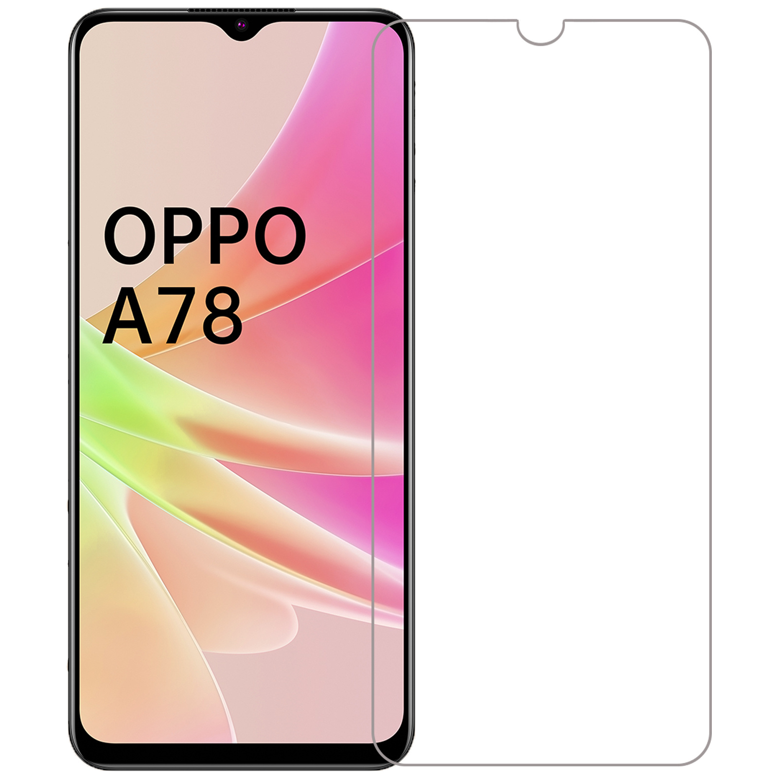 Nomfy Screenprotector Geschikt voor OPPO A78 5G Screenprotector Bescherm Glas - Screenprotector Geschikt voor OPPO A78 Screen Protector Tempered Glass Full Screen Full Cover - 3 PACK