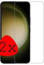 BASEY. Screenprotector Geschikt voor Samsung S23 Screenprotector Tempered Glass Beschermglas Dichte Notch - Screenprotector Geschikt voor Samsung Galaxy S23 Screen Protector - 2 Stuks